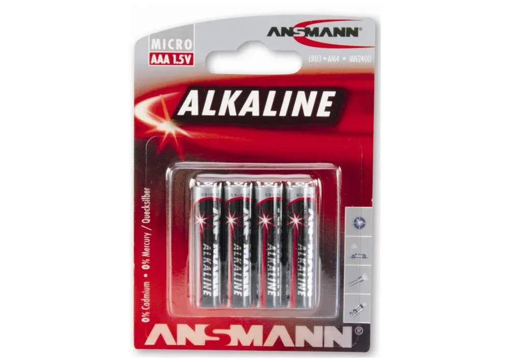 Billig Ansmann, Beleuchtung, Batterie, Typ AAA / Mignon, long lasting, VE 4 Stück auf Blister
