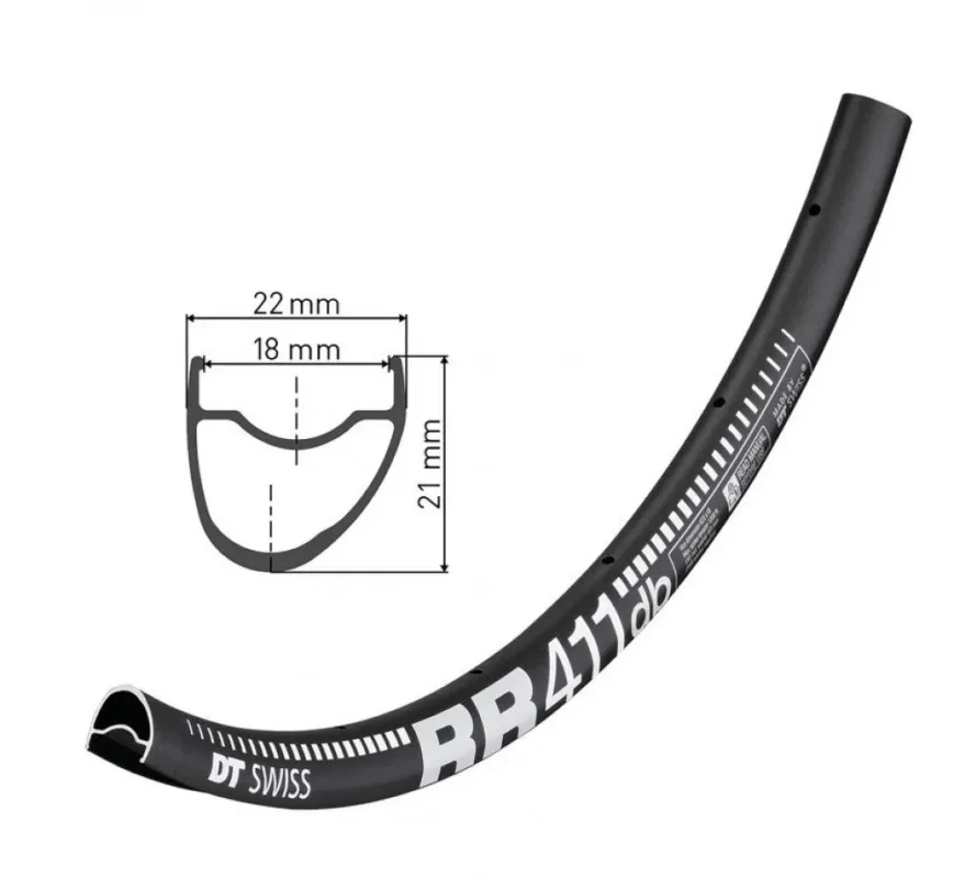 DT Swiss Felge RR 411 Asymmetric Disc 32 Loch Schwarz - leichte Rennrad-Disc-Felge Preiswert