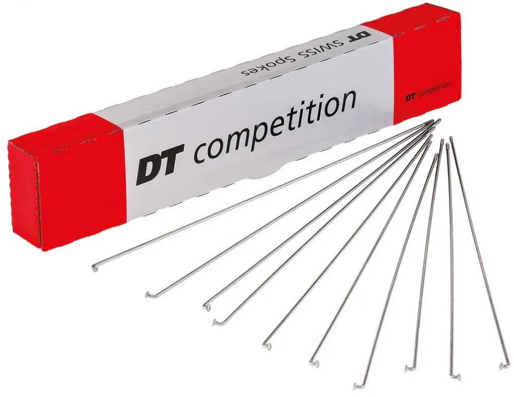 Letzte Chance DT Swiss Speiche Competition 2.0 / 1.8 264 mm silber - leichte, belastbare Laufrad-Speichen (VE100)