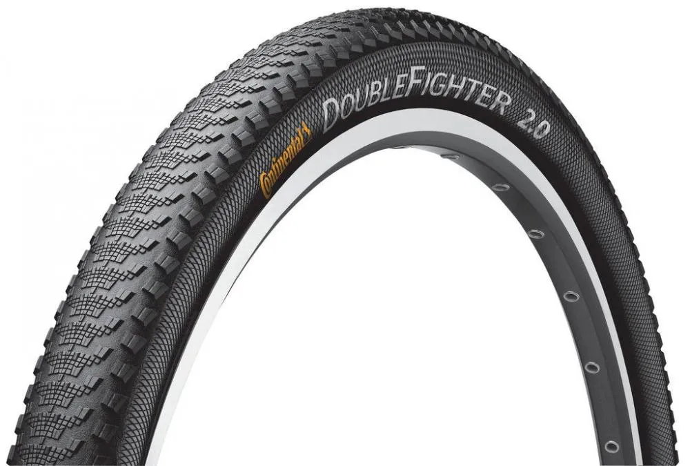 Billig Continental Double Fighter III Reifen 29x2.00 Zoll 50-622 - Drahtreifen - Reflex - schneller Mittelsteg - griffige Seitenstollen - schwarz
