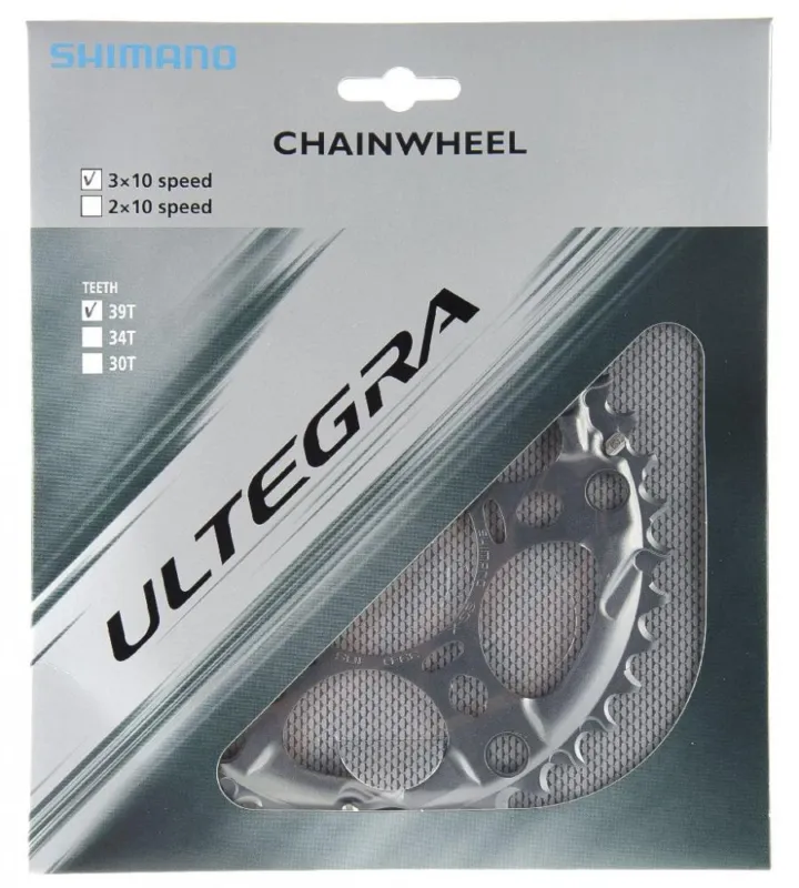 SHIMANO Kettenblatt ULTEGRA FC-6703 39 Zähne Silber - präziser Antrieb für Rennräder Neue Kollektion
