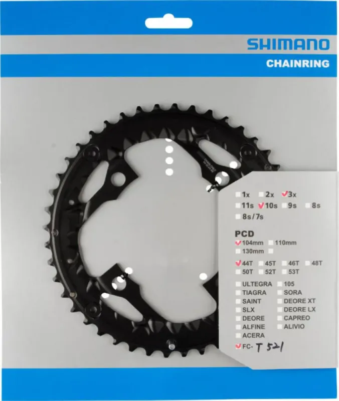 SHIMANO Kettenblatt FC-T521 44 Zähne - langlebiges Trekking-Kettenblatt für präzise Schaltperformance Jetzt Bestellen