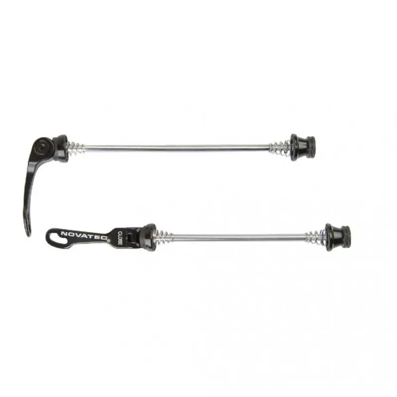 Novatec Schnellspanner-Set 84g Schwarz - Leichte Aluminium-Schnellspanner für Vorderrad & Hinterrad Abverkauf