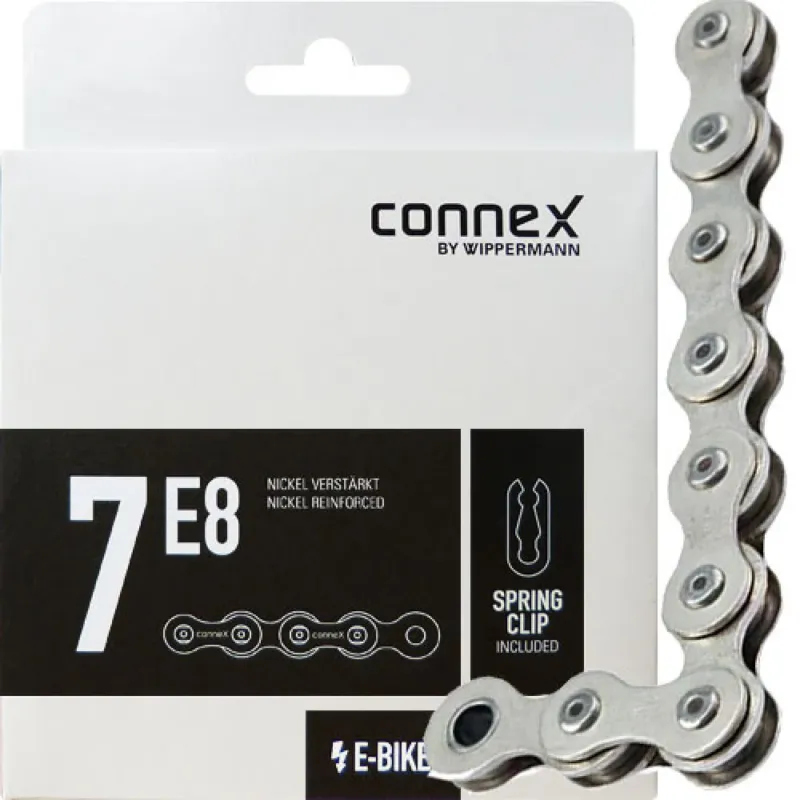 Connex Kette 7-fach 7E8 Nickel 124 Glieder E-25 - Verstärkte E-Bike Fahrradkette Jetzt Bestellen