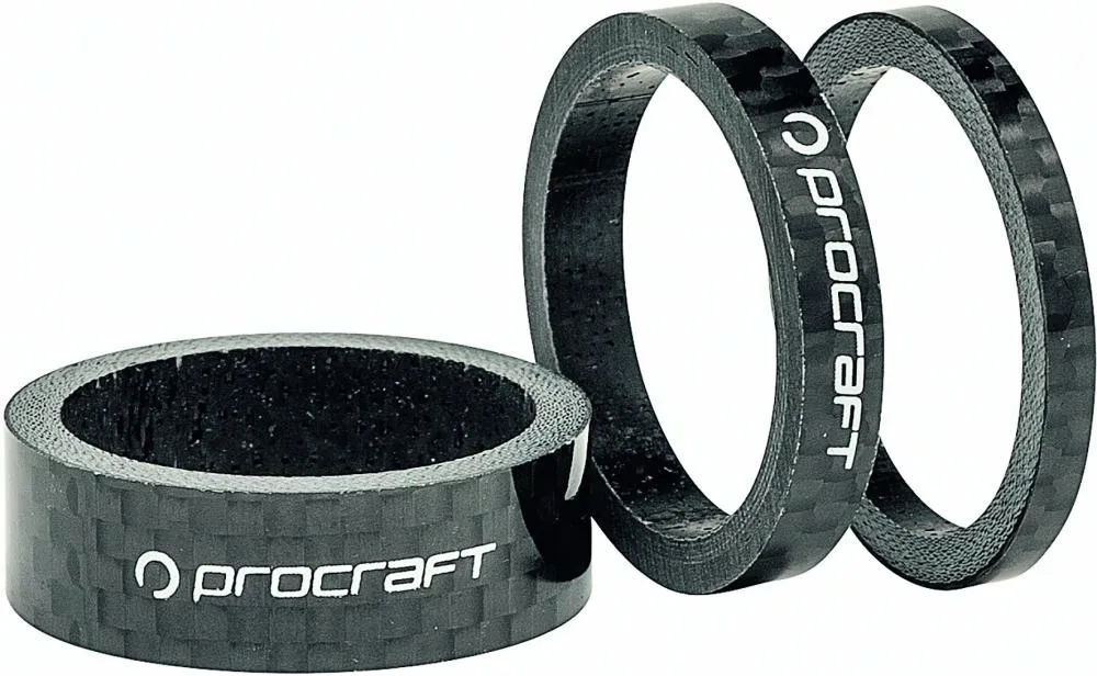 Procraft Ahead Spacer Carbon 1 1/8 Zoll Set - 3, 5, 10 mm ultraleichte Carbonspacer Schneller Versand