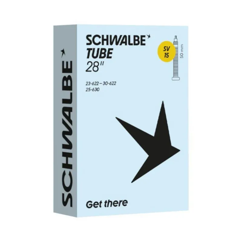 Wochenendangebot Schwalbe SV15 Fahrradschlauch 28 Zoll 50 mm Sclaverand-Ventil - Rennradschlauch 105 g