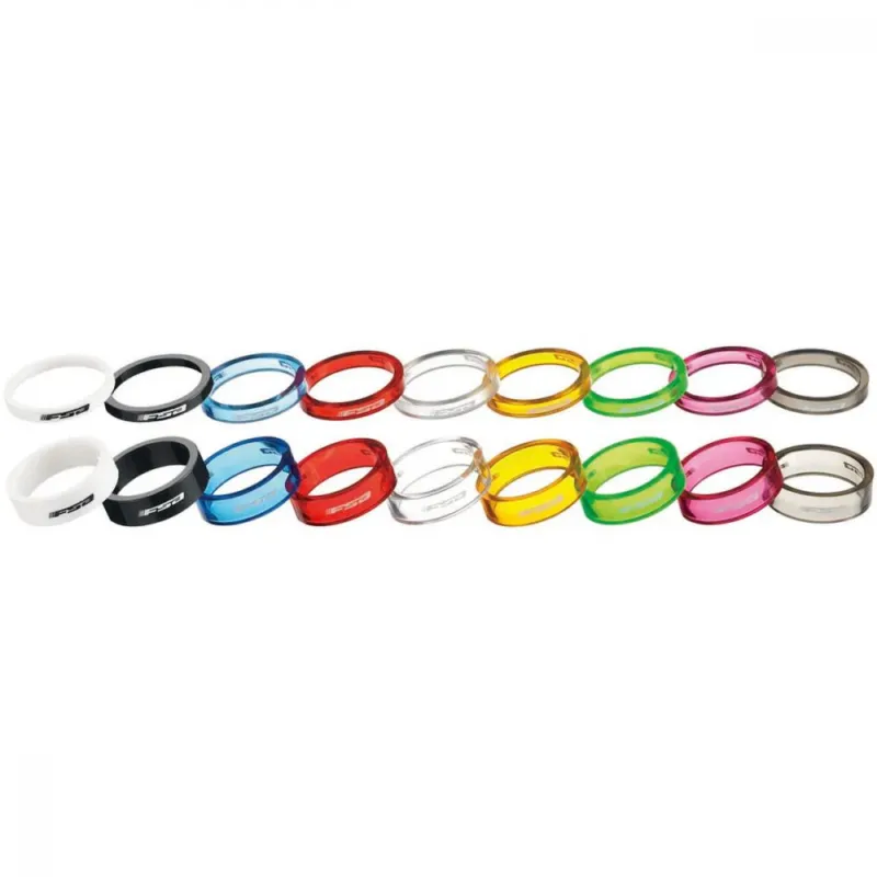 Ausverkauf FSA Vorbauspacer-Set Polycarbonat 5 mm x 1 1/8" Transparent - 2g Leichtgewicht