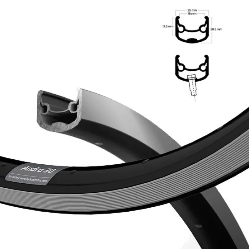 Top-Preis Ryde Felge ANDRA 30 19-559 schwarz 36 Loch VL=6,5