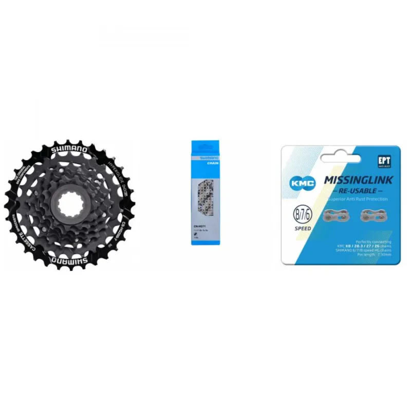 Solange Der Vorrat Reicht Shimano Antriebsset Kassette CS-HG200 7-fach 12-32 Zähne 3-teilig