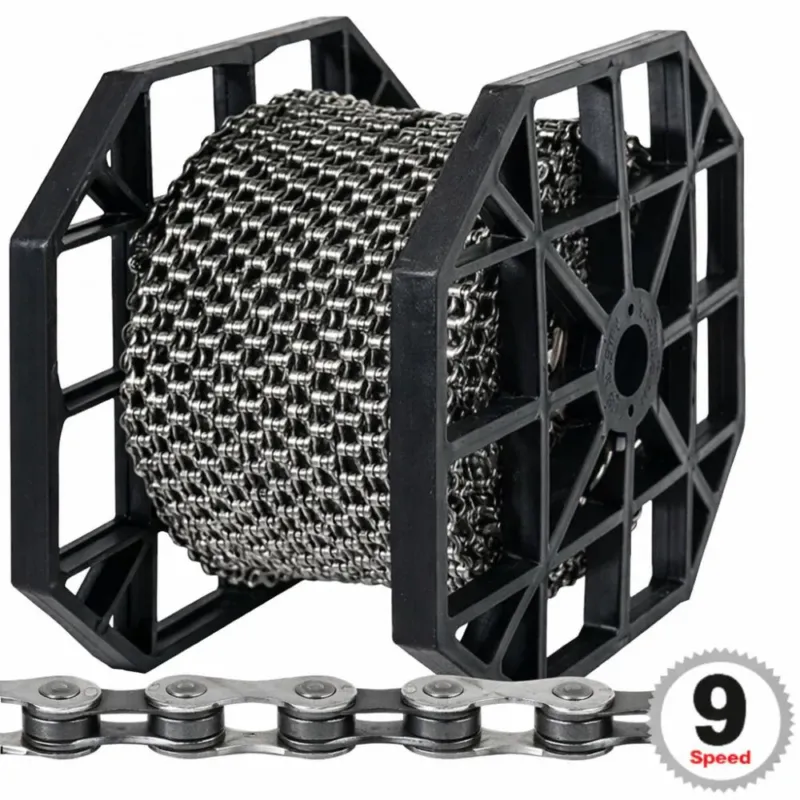 Günstig KMC Kettenrolle E9 EPT 9-fach E-25 - 50 Meter Fahrradkette mit Missing Link silber