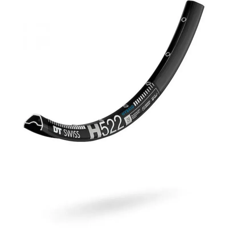 Saisonangebot DT Swiss Felge HYBRID H 522 29"/25 mm 28 Loch Schwarz - robuste E-MTB-Felge fürs Gelände