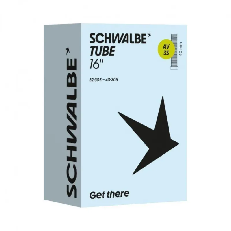 Super-Preis Schwalbe Fahrradschlauch AV3S 16 Zoll 32/47-305 Autoventil 40mm - Premium Schlauch für Kinderfahrräder und Anhänger