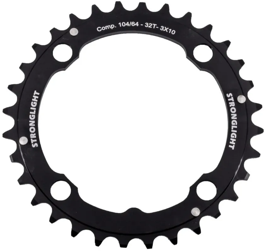 Stronglight Kettenblatt XC E 32Z - 4-Arm 104mm Lochkreis - Aluminium 5083 schwarz - für 9/10-fach MTB - mit Steighilfen Bestseller