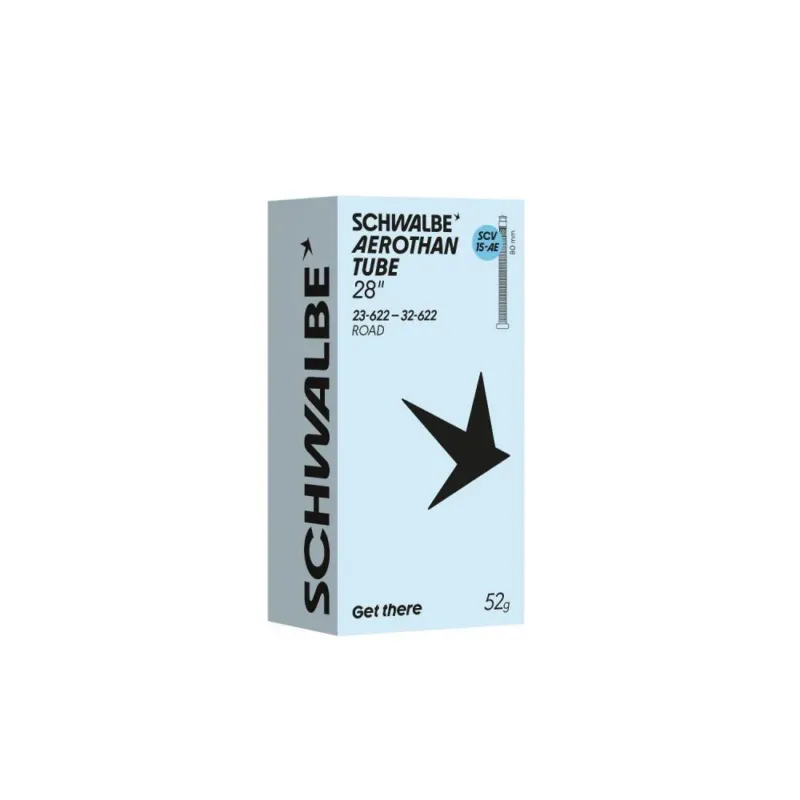 Sonderangebot Schwalbe Aerothan SCV15 Fahrradschlauch 23/32-622 80mm - 105g Ultraleicht & Pannensicher