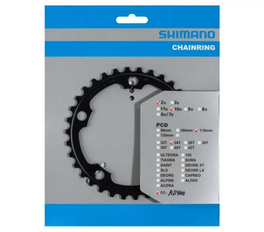 SHIMANO Kettenblatt FC-RS400 34 Zähne - präziser Antrieb für Rennrad und Fitnessbike Jetzt Bestellen