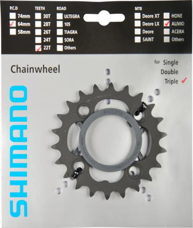 Kostenfreie Lieferung SHIMANO Kettenblatt ALIVIO FC-M430/FC-M431 22 Zähne - präziser Antrieb für MTB-Schaltungen