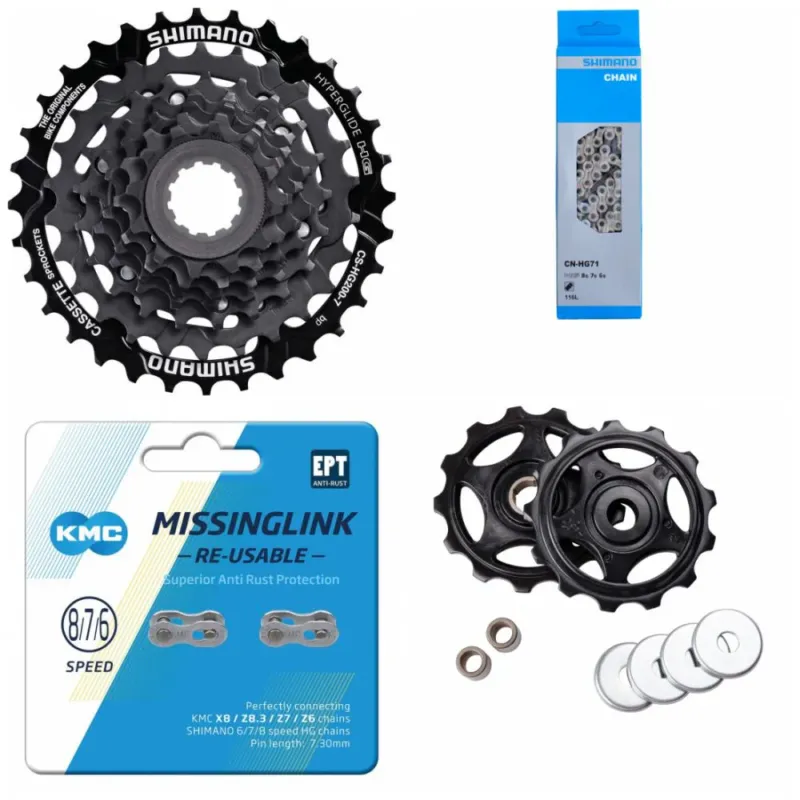 Markenprodukt Shimano Antriebsset Kassette CS-HG200 7-fach 12-32 Zähne - 4-teilig