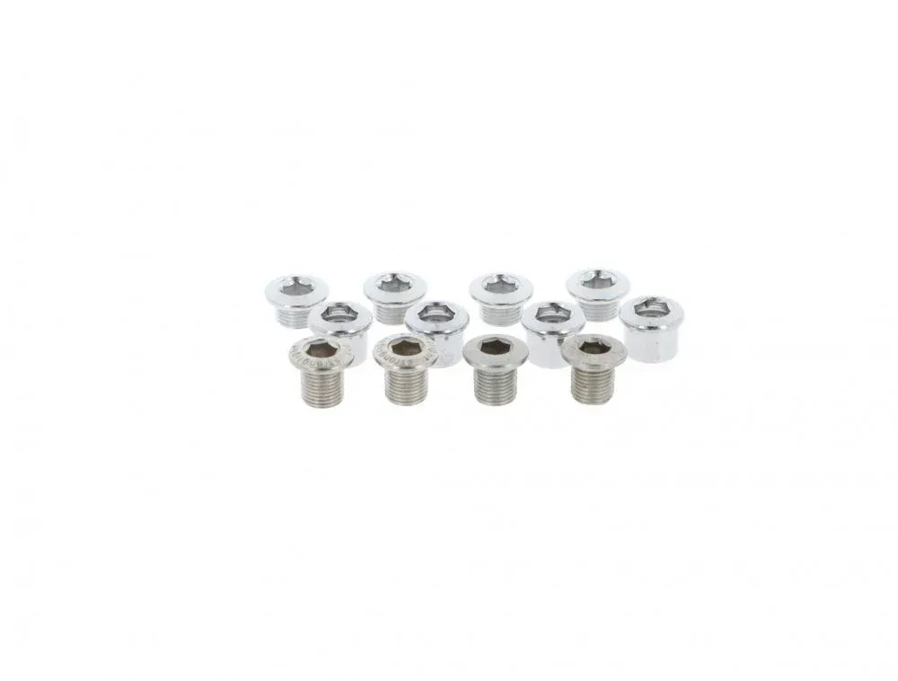 Stronglight Kettenblattschrauben-Set für 4-Arm MTB-Kurbeln, 3-fach, verchromter Stahl, kompatibel nur mit Stronglight Kettenblättern Preisreduziert