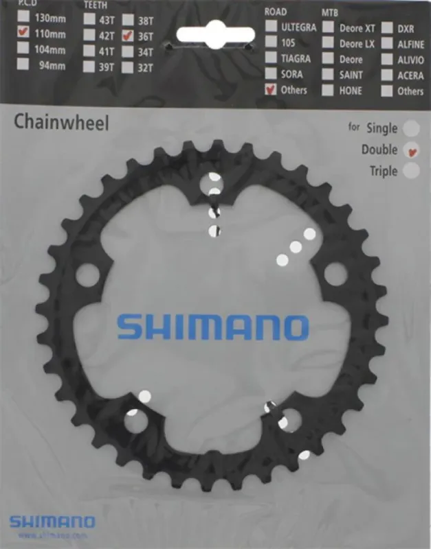 SHIMANO Kettenblatt FC-CX50 36 Zähne Schwarz - präziser Antrieb für Cyclocross und Rennrad Ausverkauf