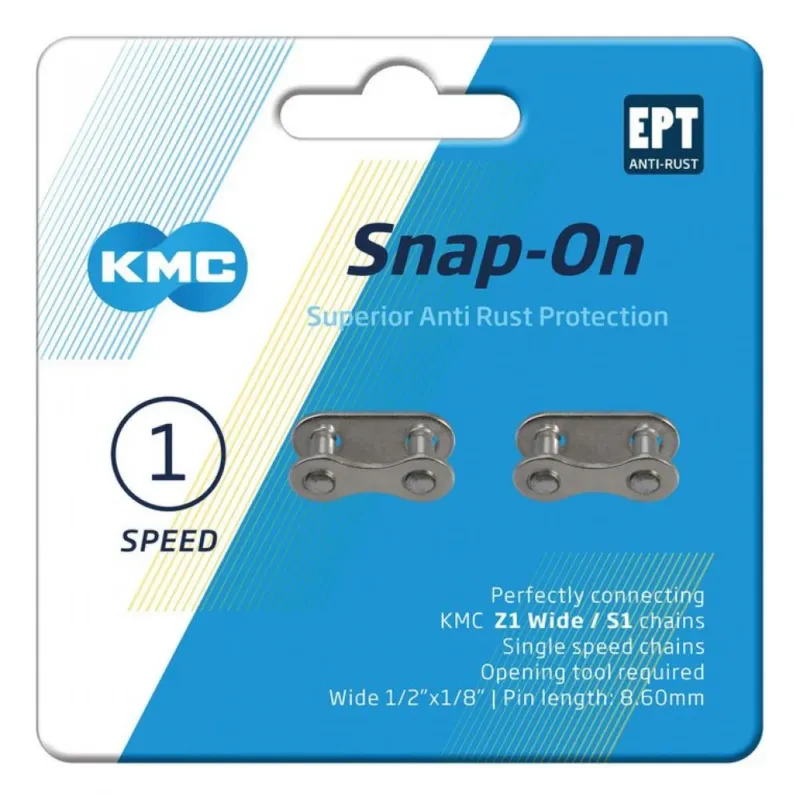KMC Snap-On Wide EPT 1s Verschlußglied 1-fach Wide silber - moderne Ausführung Top-Seller