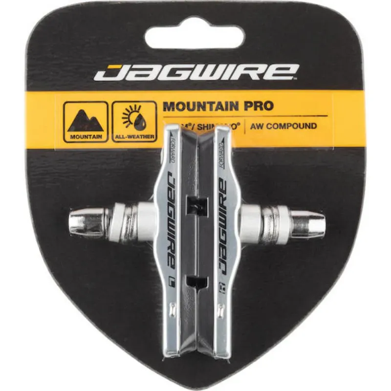 Jagwire Mountain Pro Cartridge Bremsschuhe V-Brake Schwarz/Silber - Allwetter-Bremsleistung Must-Have
