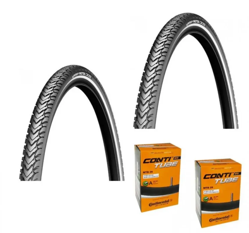 Mega-Angebot Michelin Protek Cross Draht 28x1.40 + Schlauch Conti MTB 28/29 28/29x1.75/2.50" 47/62-622 AV 40mm