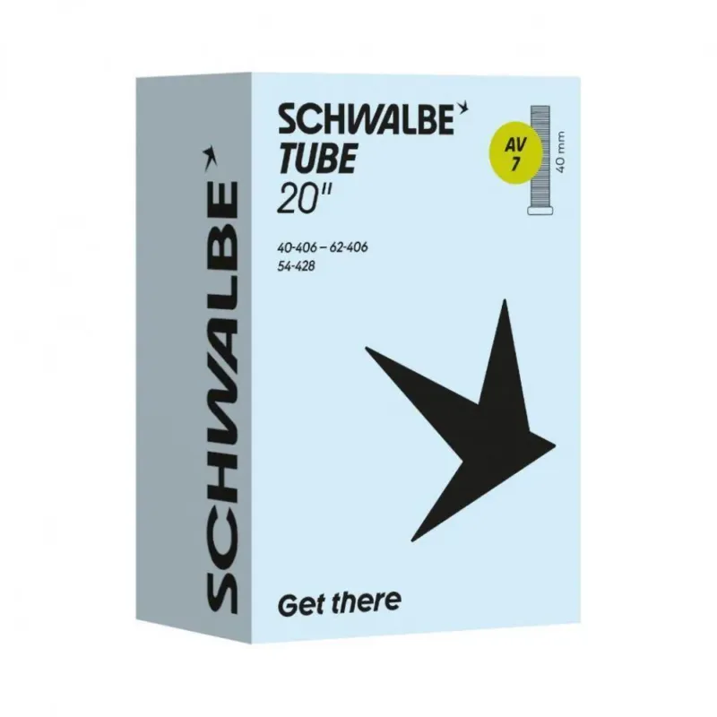 Preiswert Schwalbe Fahrradschlauch AV7 20 Zoll 40/62-406 Autoventil 40mm - für 20" Reifen