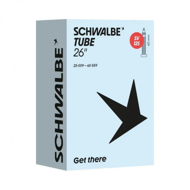 Direktkauf Schwalbe Fahrradschlauch SV12S 26 Zoll (25/40-559) mit 40mm Sclaverand-Ventil - Premium Schlauch für MTB und Trekking