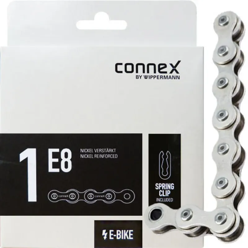 Ausverkauf ConneX 1E8 1s Kette E-Bike 136 Glieder silber - langlebige E-Bike-Kette