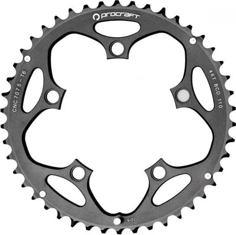 Procraft Kettenblatt RR 110 10-fach 48 Z Schwarz - CNC-gefertigt für präzise Schaltung Ausverkauf