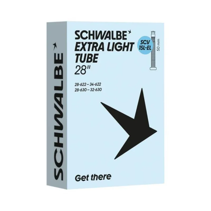 SCHWALBE Schlauch Nr. 15L-EL Extralight 28 Zoll - Butyl Fahrradschlauch 28-34-622 und 28-32-630 - Clik Valve SCV 50 Millimeter - 95 Gramm Online Kaufen