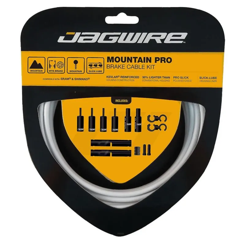Angebot Jagwire Mountain Pro Bremszugset Weiß - Kevlar-verstärkt mit Slick-Lube Liner für MTB