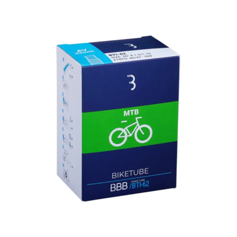 BBB Cycling Schlauch AV 26x2.75/3.00 schwarz 75 - robuster Fahrradschlauch in moderner Ausführung Ausverkauf