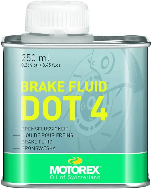 MOTOREX Brake Fluid DOT 4 Bremsflüssigkeit 250 ml - Hochleistungs-Bremsflüssigkeit mit Nass-Siedepunkt >165°C Neue Ware