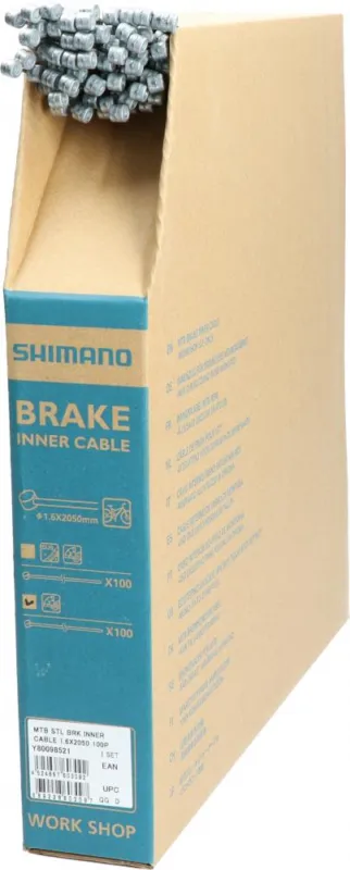 SHIMANO 100 Stück. Bremszug MTB Stahl Bremszug - Großpackung für Werkstatt und Service Mega-Angebot