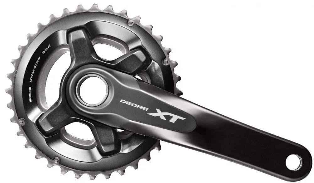Kracherpreis Shimano DEORE XT FC-M8000-2 Kurbelgarnitur 2x11 175mm 36-26 schwarz - präziser Antrieb für ambitionierte Biker