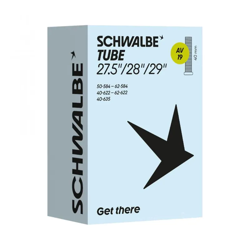 Schwalbe Schlauch AV19 40/62-584/635 - Fahrradschlauch 28/27,5/29 Zoll mit 40 mm Autoventil Markenware