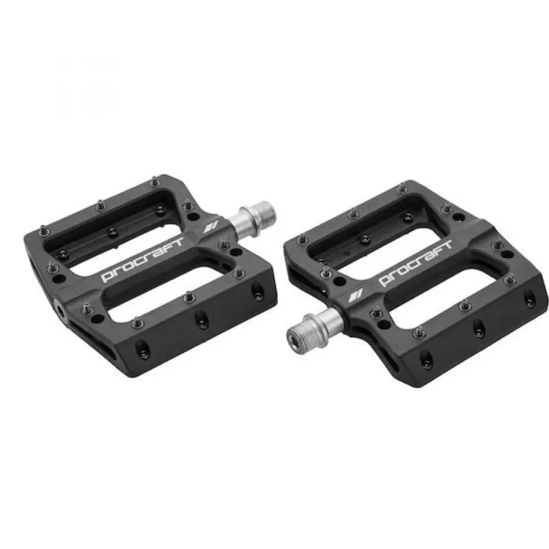 Procraft Pedale Flat Grip Essential Kunststoff 113 x 105 mm Schwarz - maximaler Grip & Kontrolle Schnäppchen