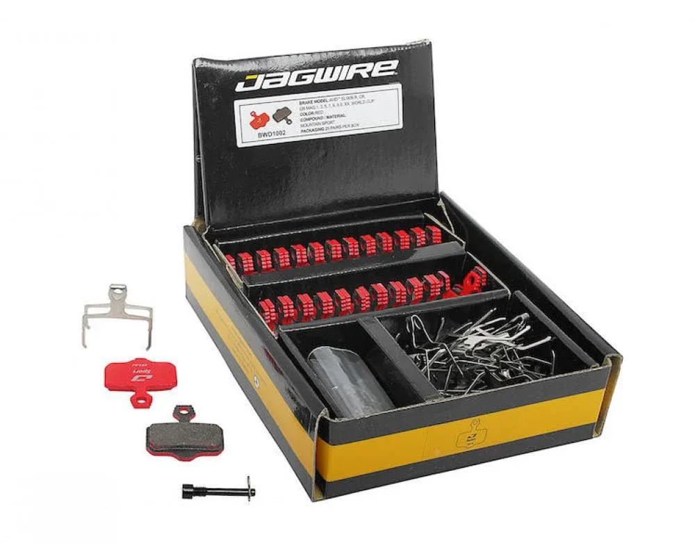 Jagwire Bremsbeläge Disc Sport Semi-Metallic Werkstattverpackung Rot - 25 Paar langlebige Bremsbeläge Preis Gesenkt