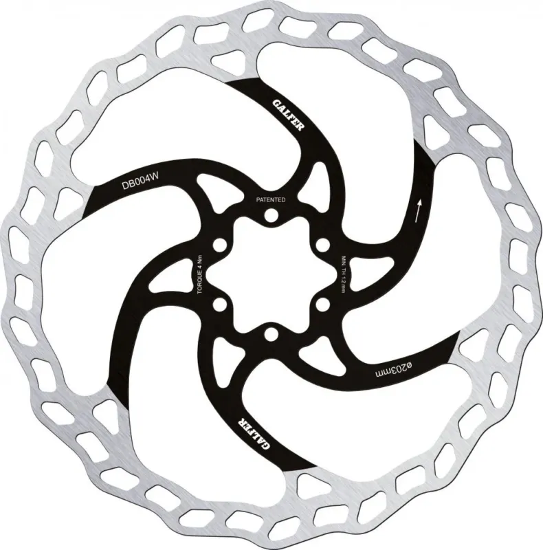 Galfer Wave Bremsscheibe MTB 6-Loch Ø 203 mm Silber - Hitzebeständig & Geräuschfrei Direktkauf