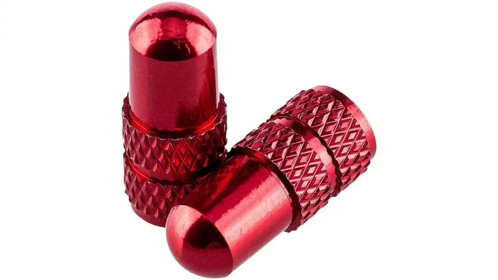 Preisknaller Deity Presta Ventilkappen Rot - Aluminium CNC-gefräst 6061 T6, gerändelt, Paar, 3 g, stylisches Upgrade statt Plastik
