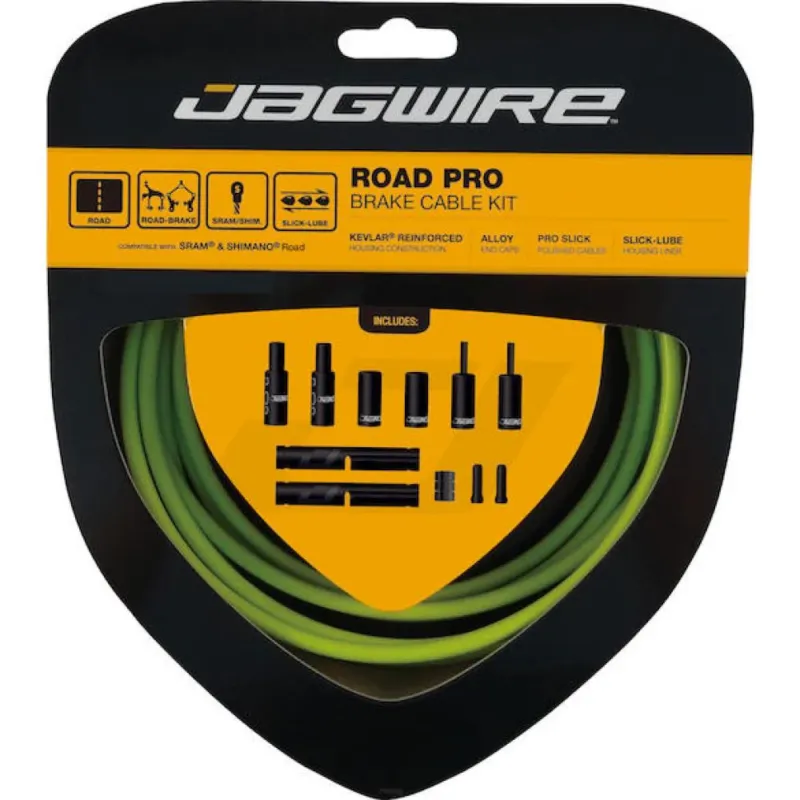 Jagwire Road Pro Bremszugset Kevlar-verstärkt Organic Green - Professionelle Bremsleistung Jetzt Bestellen