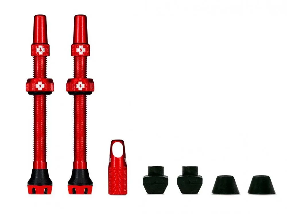 Muc-Off Tubeless Valve Kit V2 44 mm Rot - Ultraleichtes 7075-Aluminium für MTB & Rennrad Bestseller