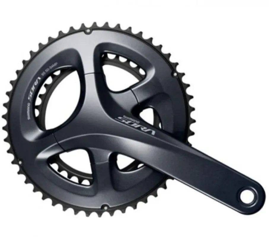 SHIMANO Kurbelgarnitur SORA FC-R3000 Kurbelgarnitur - 9-fach, 170 mm, 50-34 Zähne, 34 Zähne, Schwarz Neue Ware