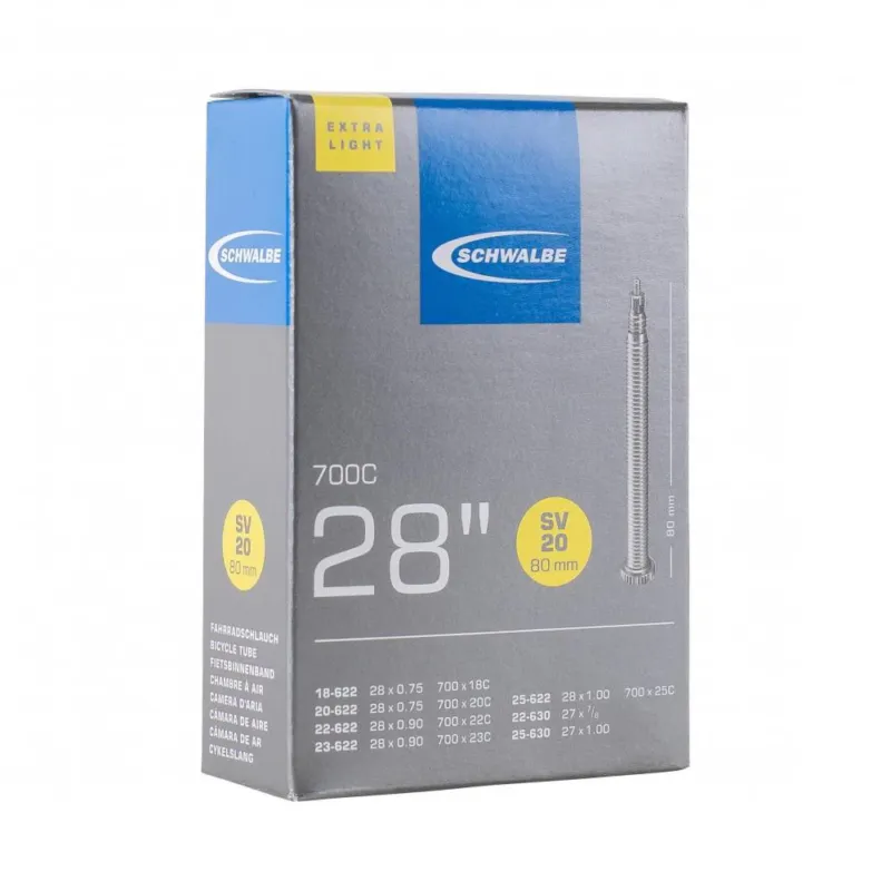 Knallerangebot Schwalbe Schlauch SV20 extra leicht 28x7/8-28x3/4" 18/25-622/630 SV 80mm
