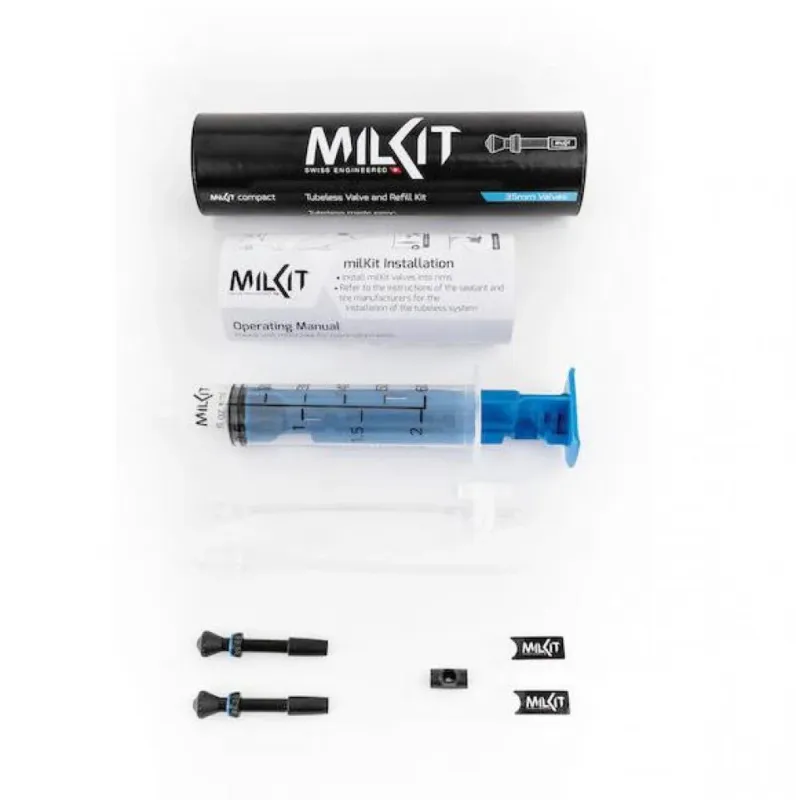 Neu milKit DC3 Tubeless Nachfüllkit compact 35 mm - Dichtmilch nachfüllen ohne Luftverlust