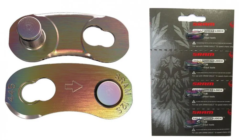 SRAM PowerLock Eagle 12-fach Kettenverschluss rainbow, 4er Pack - Werkzeuglose Kettenmontage Heißes Angebot