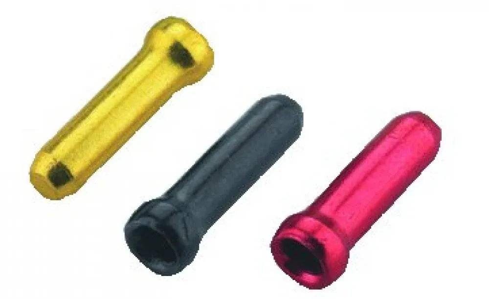 Kostenloser Rückversand Jagwire Zugendhülsen Aluminium 1,8 mm - Gold/Schwarz/Rot Endhülsen für Innenzüge