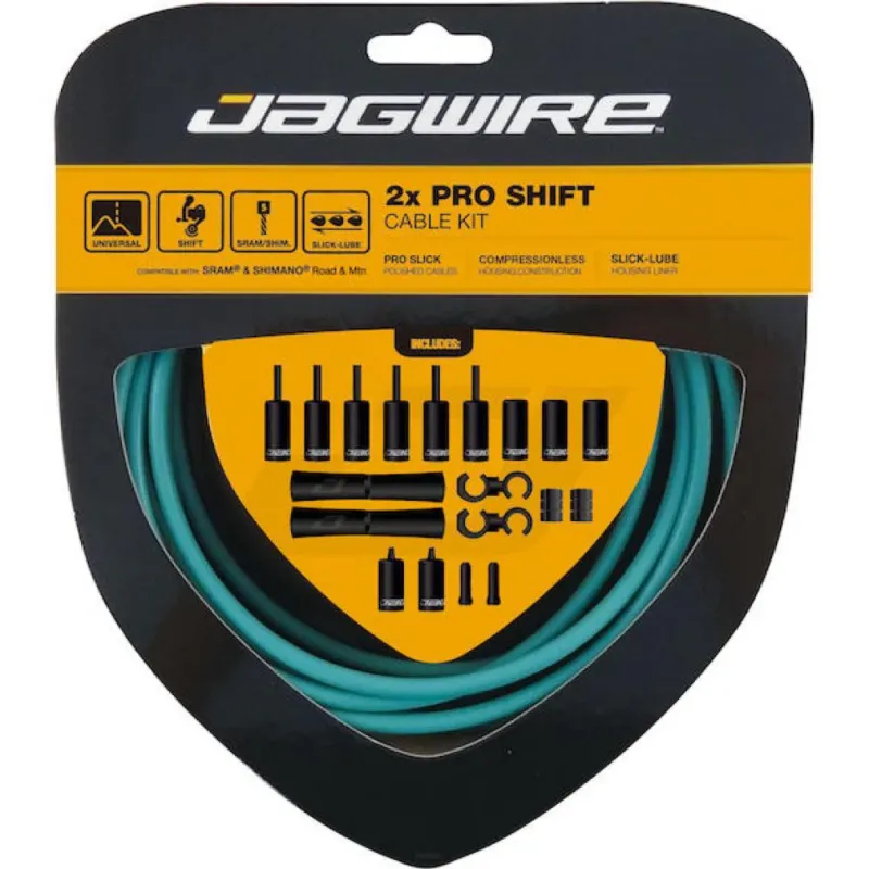 Jagwire 2x Pro Schaltzugset Road & Mountain - Polierte Edelstahl-Züge mit Slick-Lube Neuheit