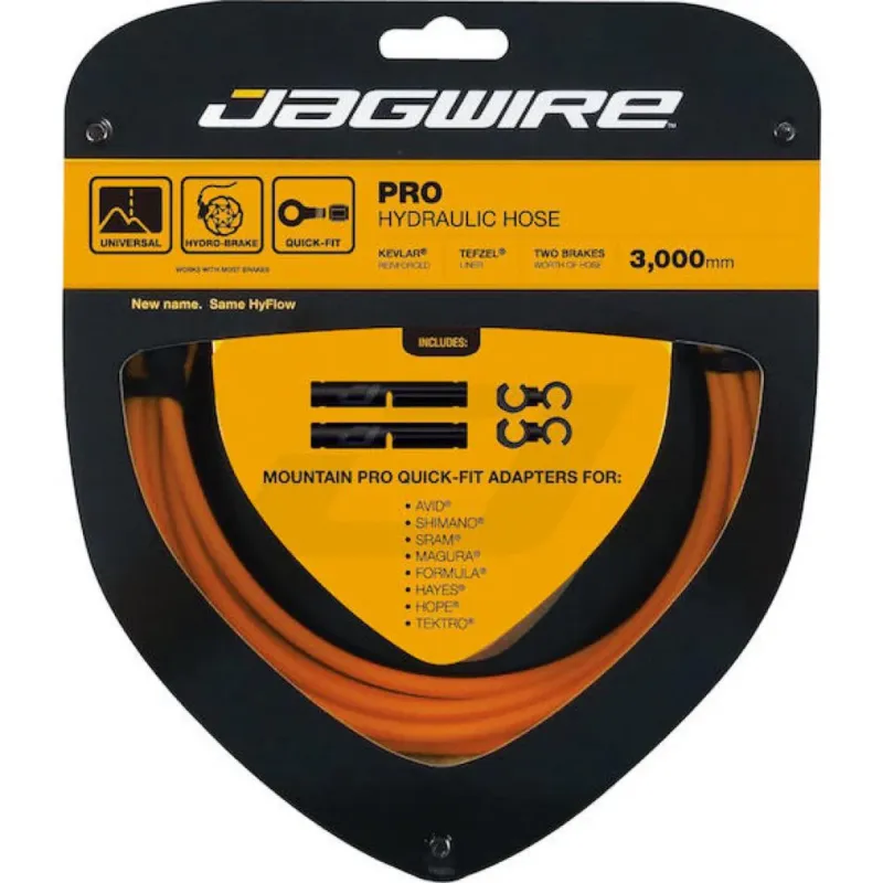 Jagwire Pro Hydraulic Bremsleitung 3000 mm Orange - Kevlar-verstärkt für Scheibenbremsen Zertifiziert